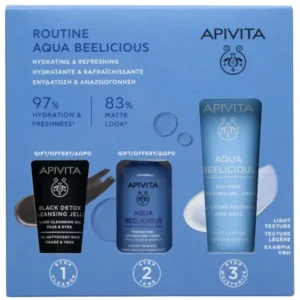 Apivita Aqua Beelicious Oil-Free Hydrating Gel-Cream Light 40ml Cofanetto con omaggio Gel Detergente 15 ml + Tonico 50 ml