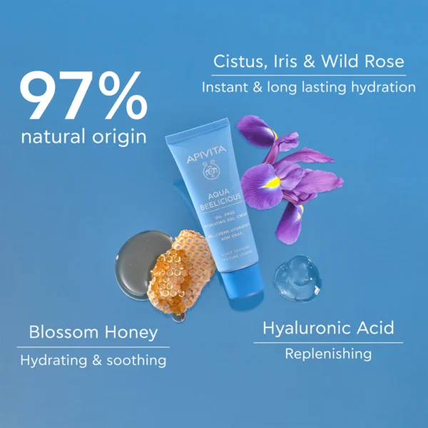 Apivita Aqua Beelicious Oil-Free Hydrating Gel-Cream Light 40ml Cofanetto con omaggio Gel Detergente 15 ml + Tonico 50 ml - immagine 2