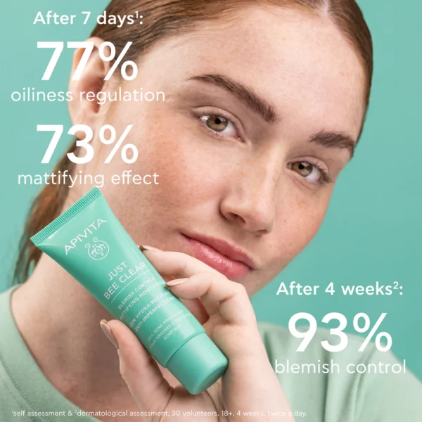 Apivita Just Bee Clear Crema Anti-Imperfezioni 40 ml con omaggio Gel Detergente 15 ml + Lozione 50 ml - immagine 4