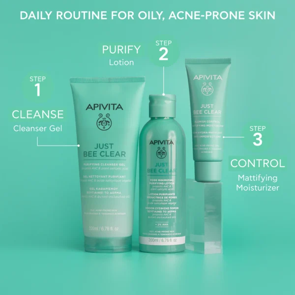 Apivita Just Bee Clear Crema Anti-Imperfezioni 40 ml con omaggio Gel Detergente 15 ml + Lozione 50 ml - immagine 6